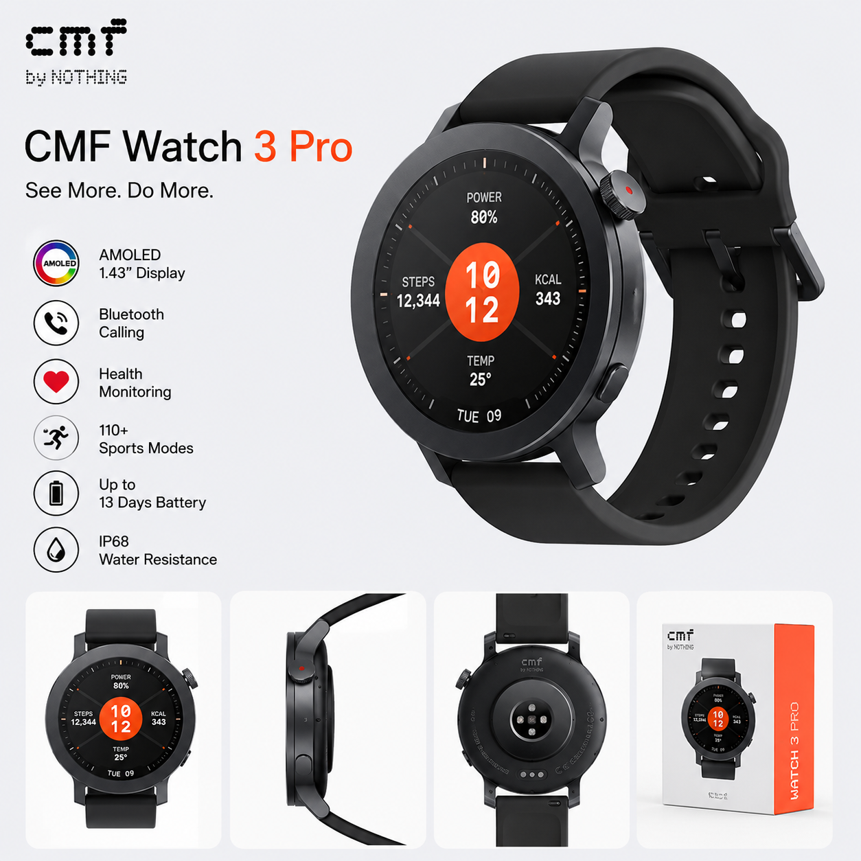 Nothing CMF Watch 3 Pro Smartwatch – Dark Gray